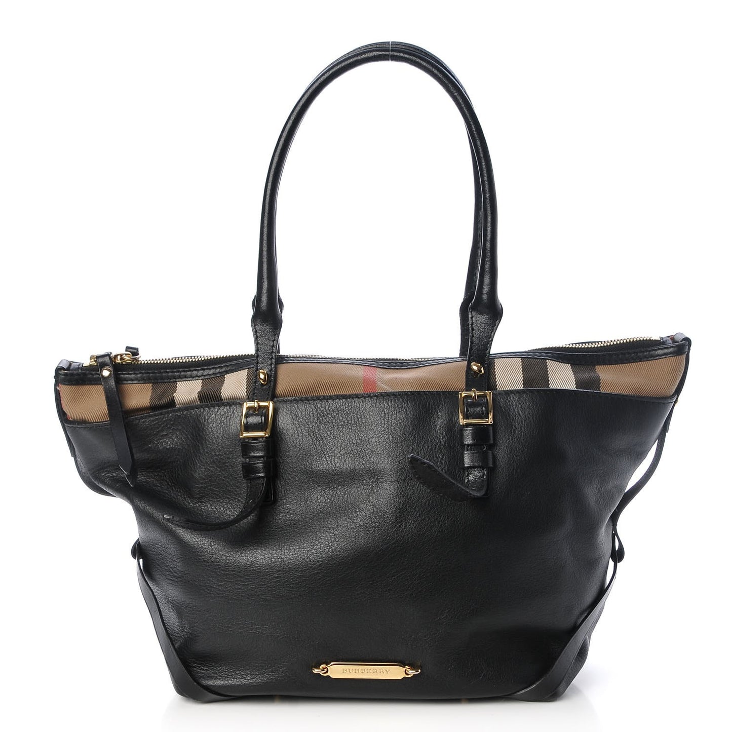 Calfskin House Check Small Salisbury Tote Black