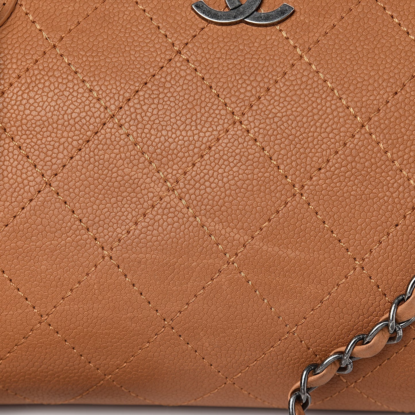 Grained Vegetal Calfskin Small Urban Shopping Tote Camel
