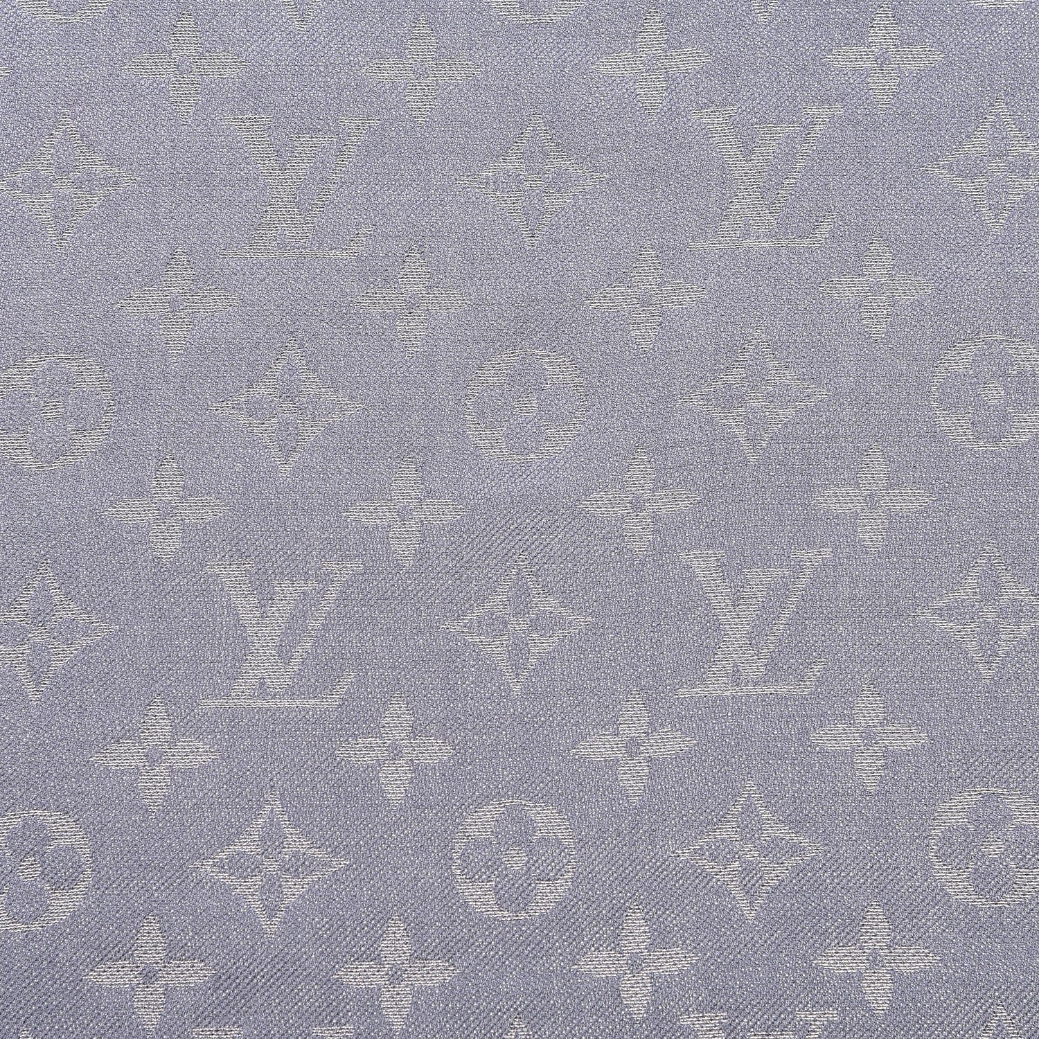 Louis Vuitton Silk Lurex Wool Monogram Shine Shawl Charcoal Grey 4 of 6