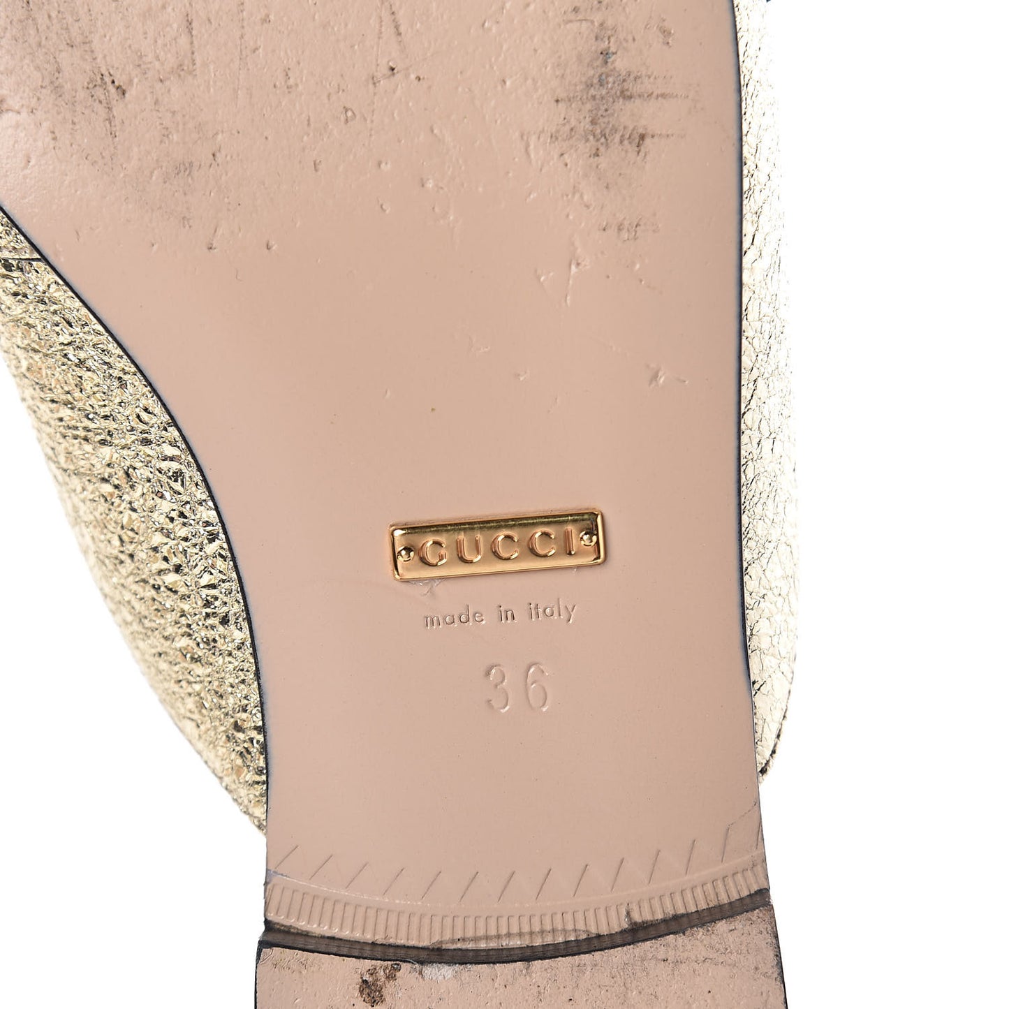 Galassia Womens GG Marmont Fringe Slippers 36 Platino