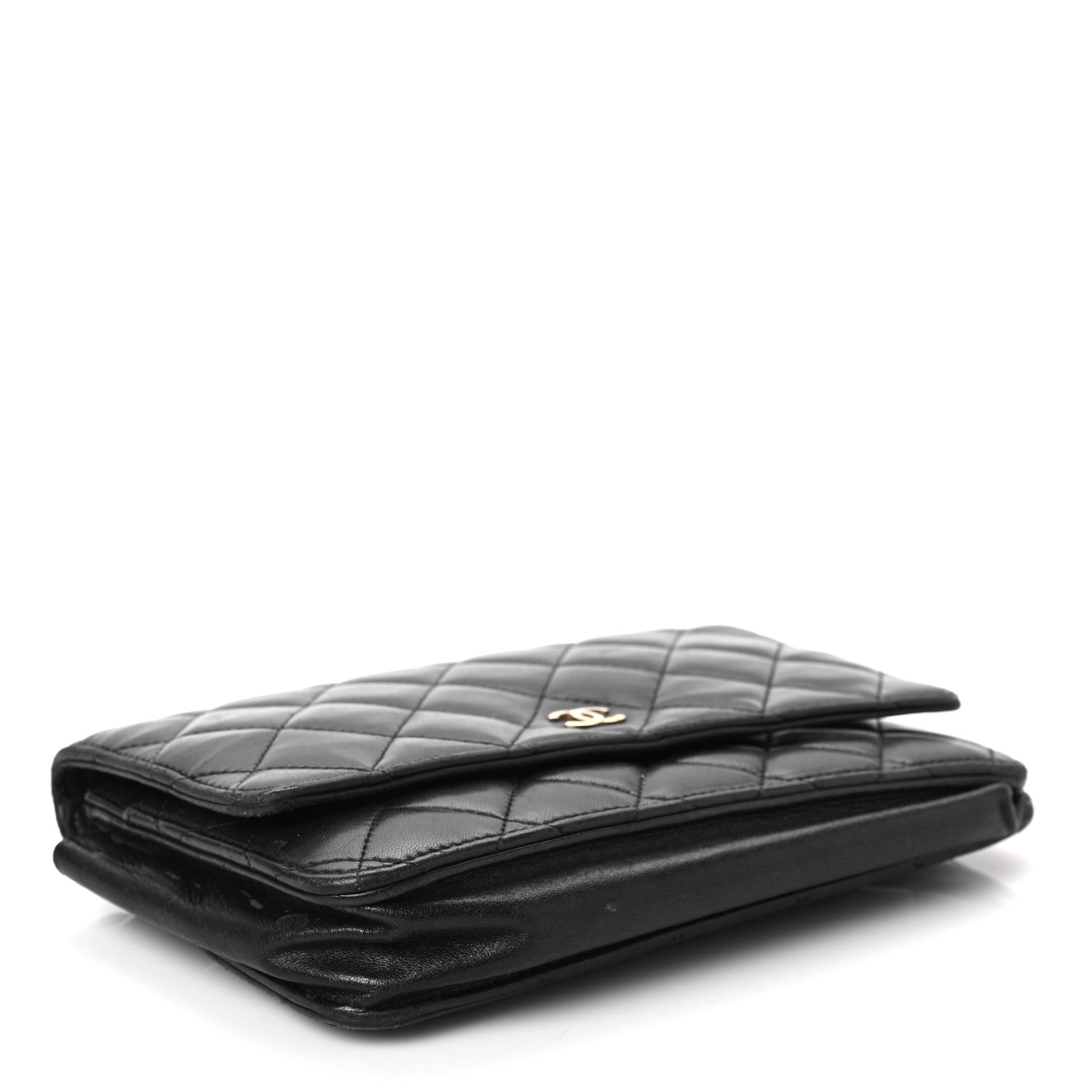 Chanel Lambskin Quilted Wallet On Chain WOC Black 4 of 12