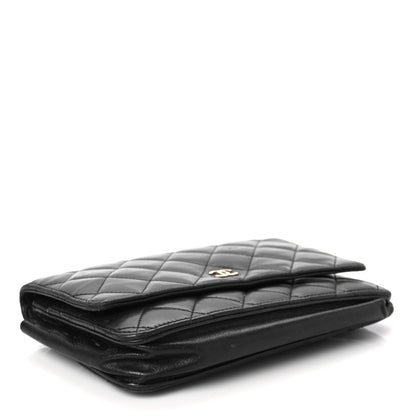 Chanel Lambskin Quilted Wallet On Chain WOC Black 4 of 12