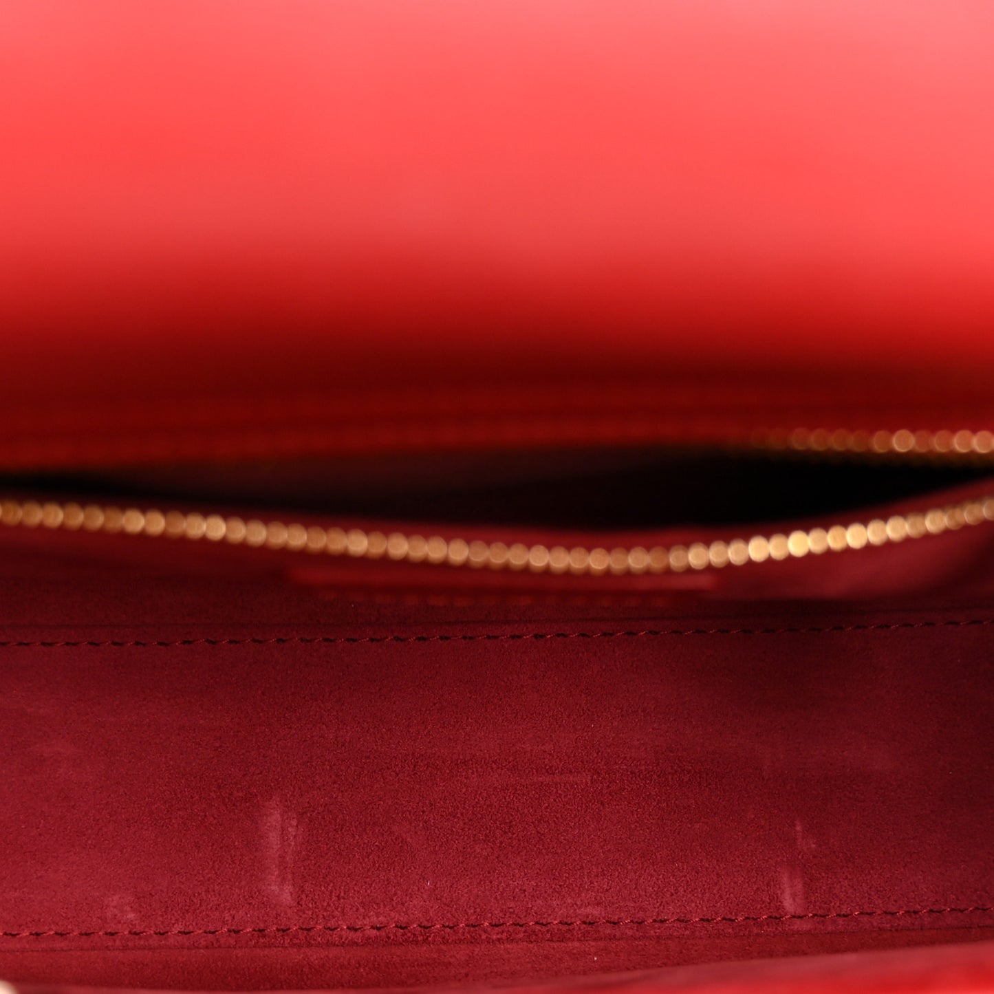 Ostrich Small Lady Dior Red