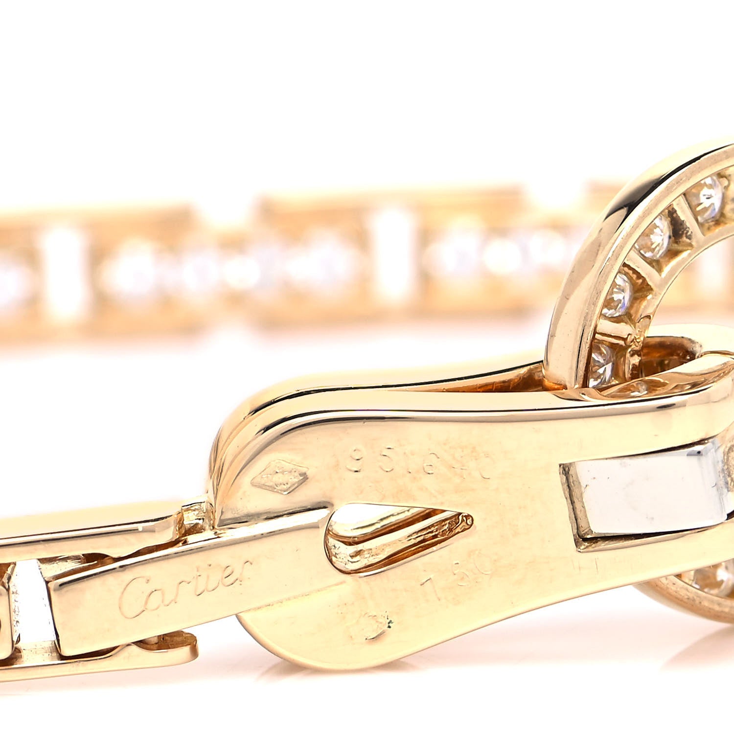 Cartier 18K Yellow Gold Diamond Agrafe Link Bracelet 7 of 7