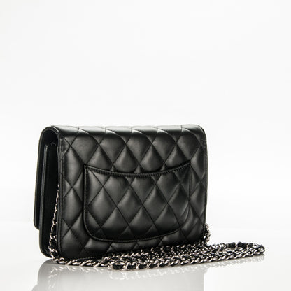 Chanel Lambskin Quilted Wallet On Chain WOC Black 3 of 8