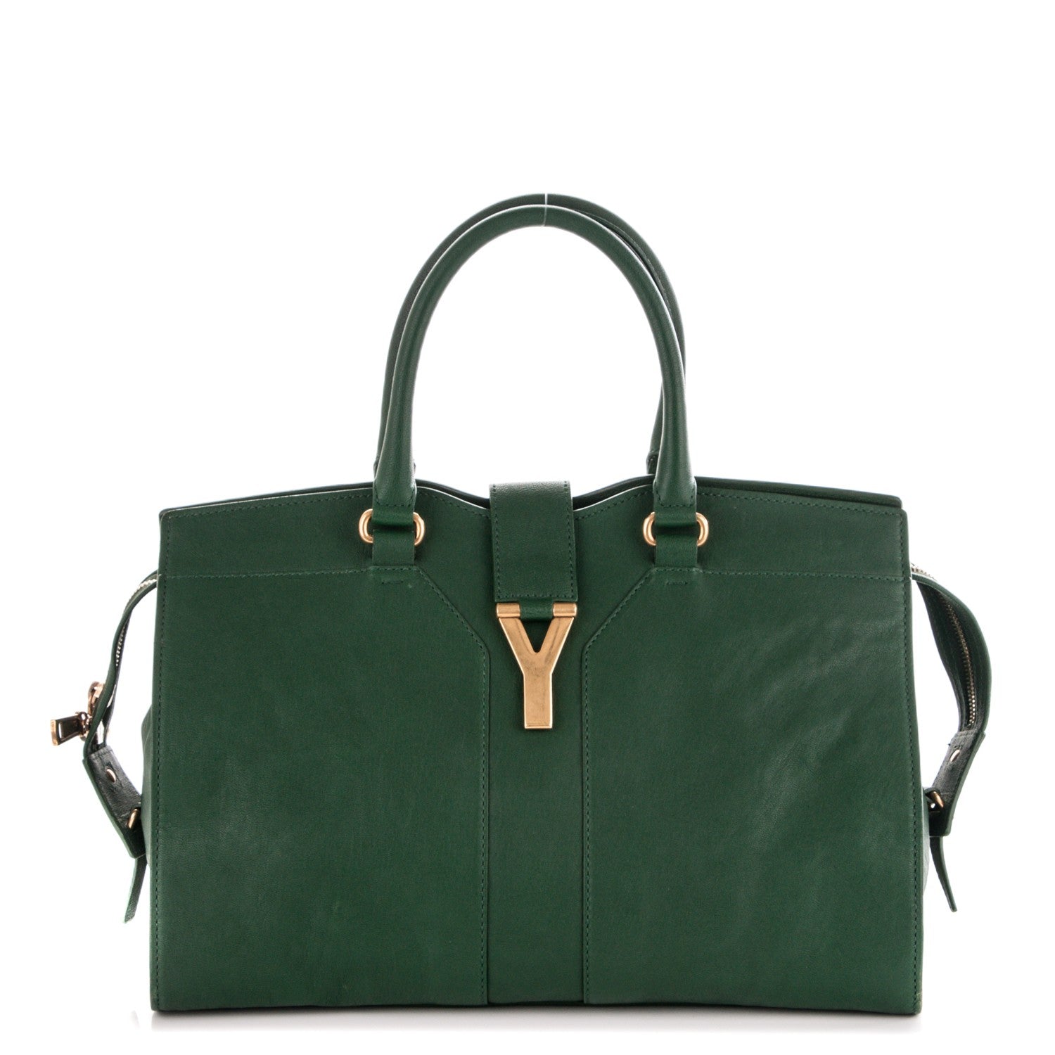 Saint Laurent Sheepskin Medium Cabas ChYc Tartan Green 1 of 6