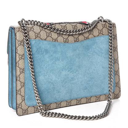 Gucci GG Supreme Monogram Angry Cat Embroidered Medium Dionysus Shoulder Bag Beige Ultramarine 3 of 10