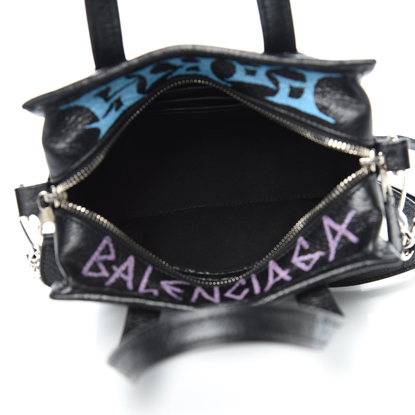 Agneau Arena Graffiti All Over XXS Bazar Shopper Tote Black Multicolor