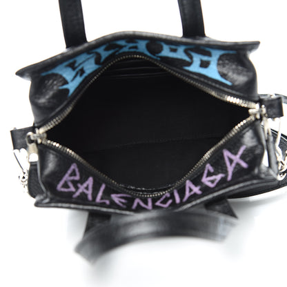Balenciaga Agneau Arena Graffiti All Over XXS Bazar Shopper Tote Black Multicolor 5 of 10