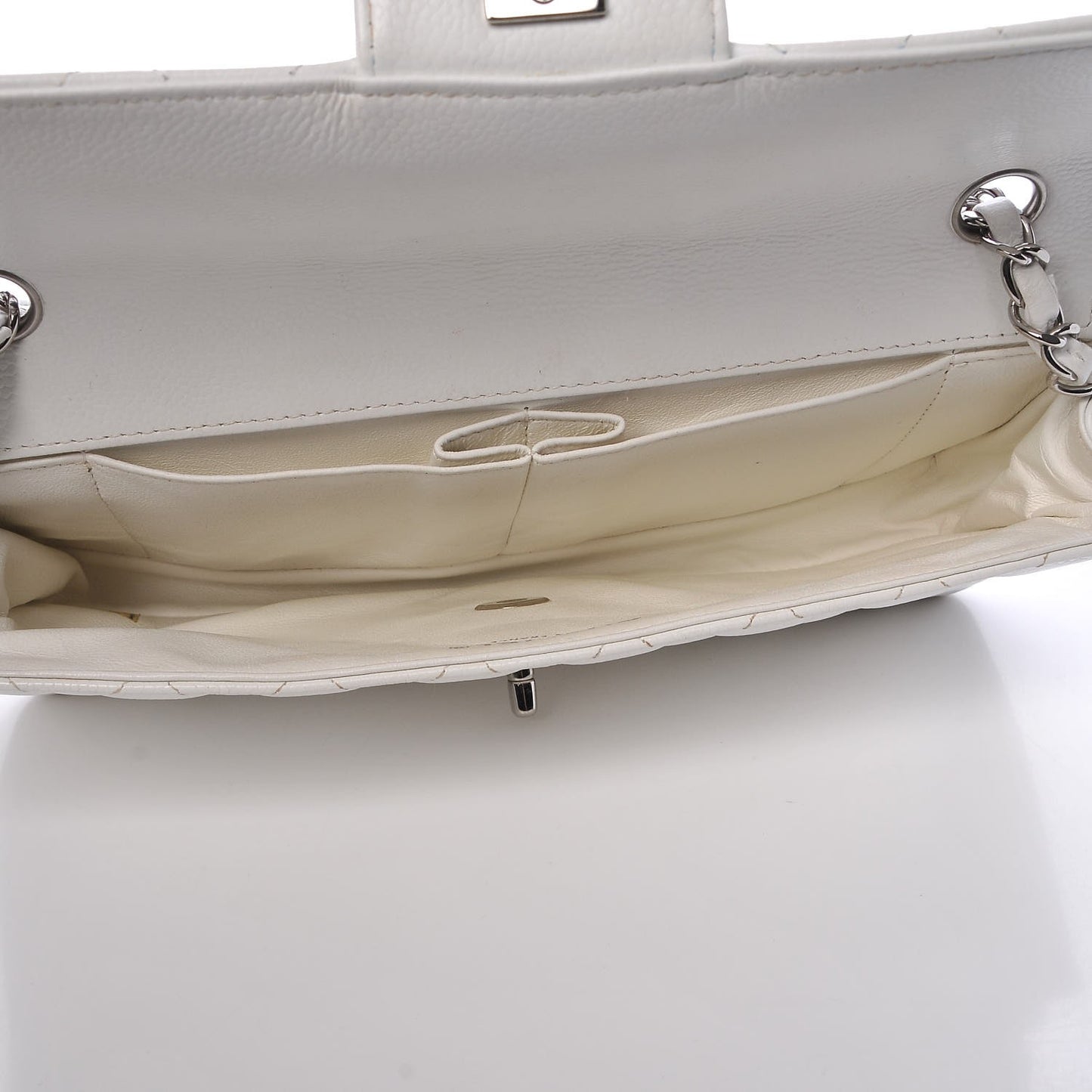 Caviar Quilted East West Flap White
