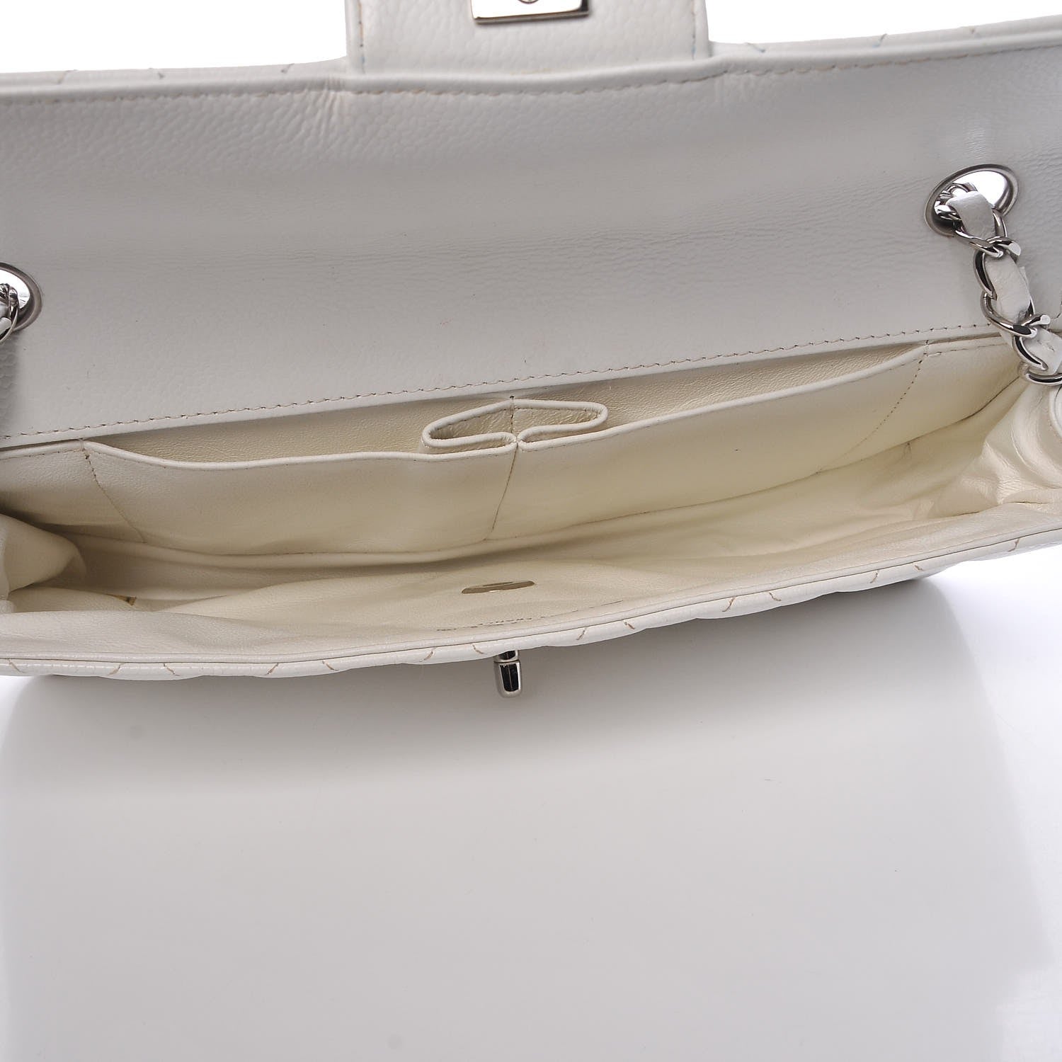 Chanel Caviar Quilted East West Flap White 5 of 8