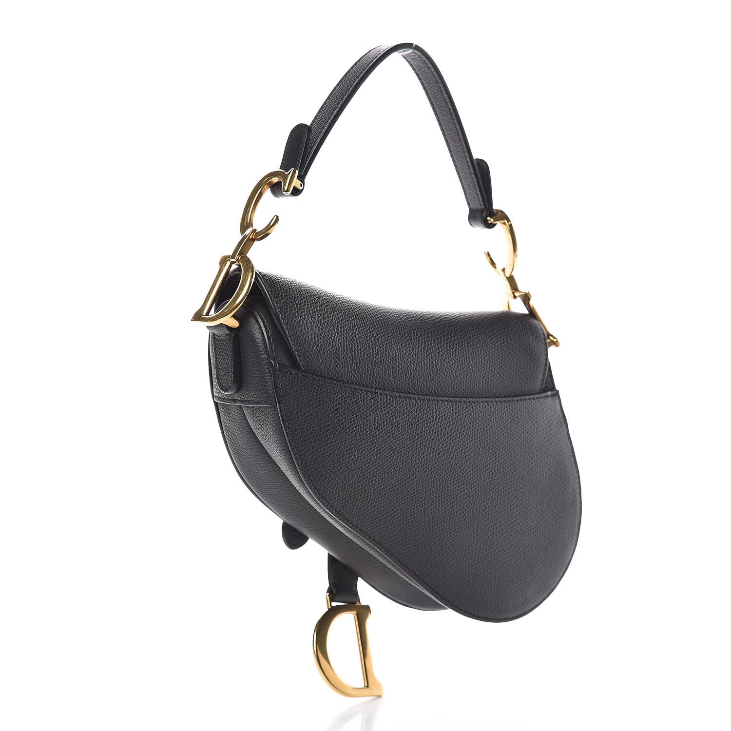 Christian Dior Grained Calfskin Mini Saddle Bag Black 2 of 8