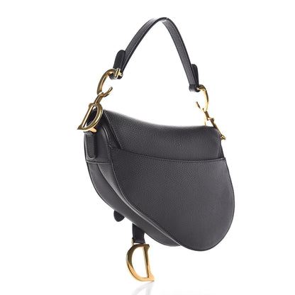 Christian Dior Grained Calfskin Mini Saddle Bag Black 2 of 8