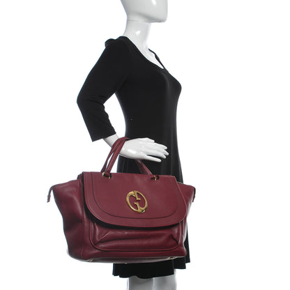 Gucci Cellarius Calfskin Medium 1973 Top Handle Satchel Cherry Gloss 2 of 15