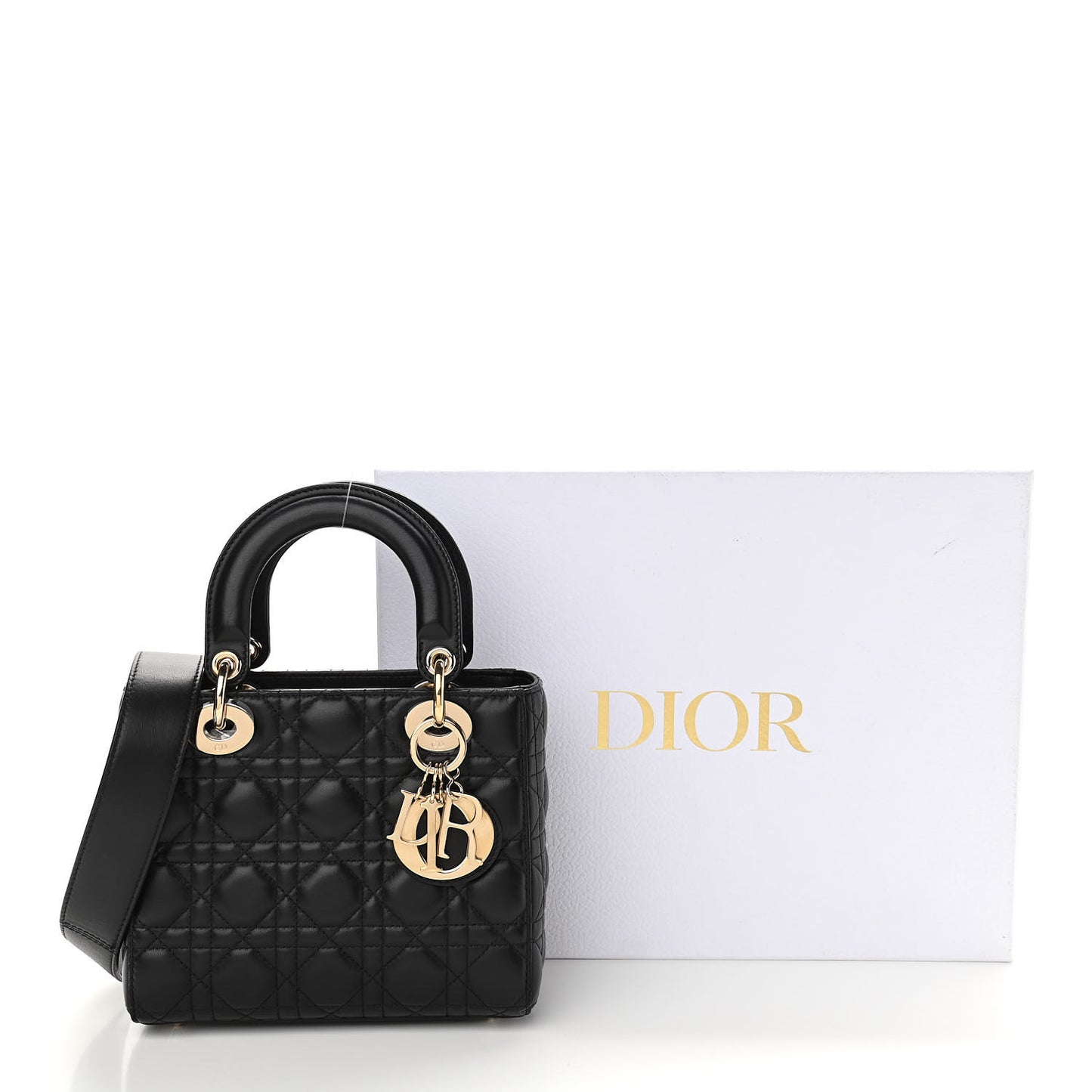Lambskin Cannage Small My ABCDior Lady Dior Black