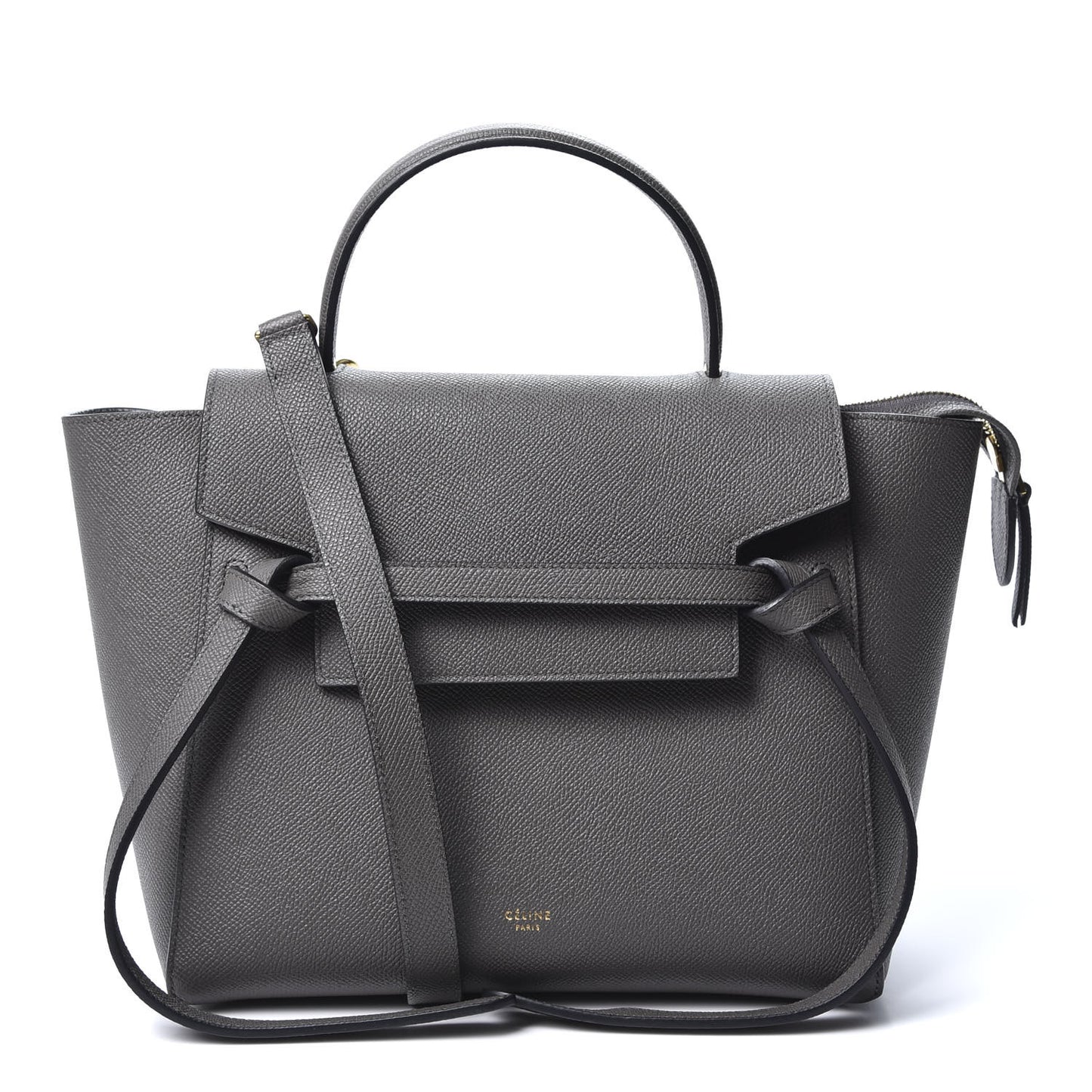Baby Grained Calfskin Micro Belt Bag Grey