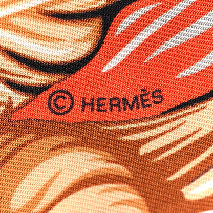Hermes Silk La Danse Pacifique Twilly Vert Vif Corail 4 of 4