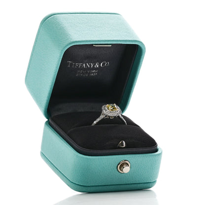 Tiffany Platinum 18K Yellow Gold Fancy Yellow Diamond .47ct Soleste Engagement Ring 50 5.25 7 of 7