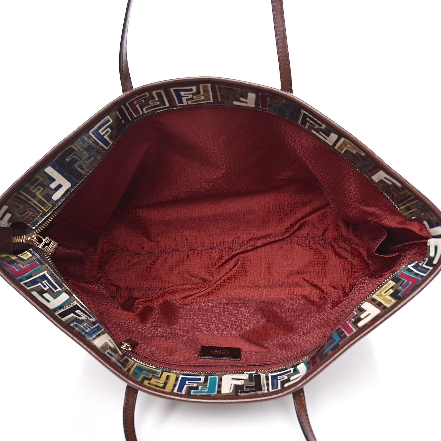 Zucca Spalmati Vitello FF Multicolor Medium Roll Tote Tobacco Multicolor Marrone