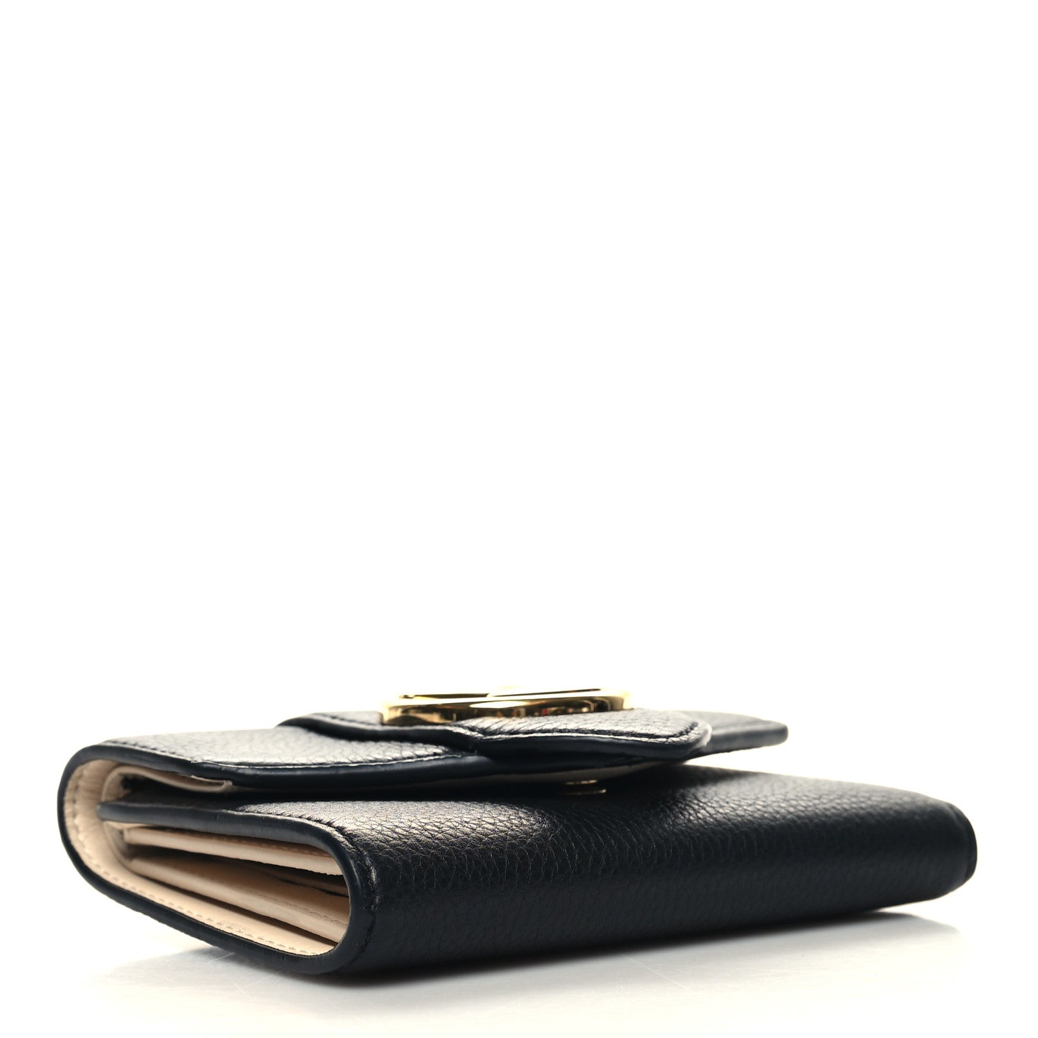 Louis Vuitton Grained Calfskin LV Pont 9 Compact Wallet Black 4 of 9