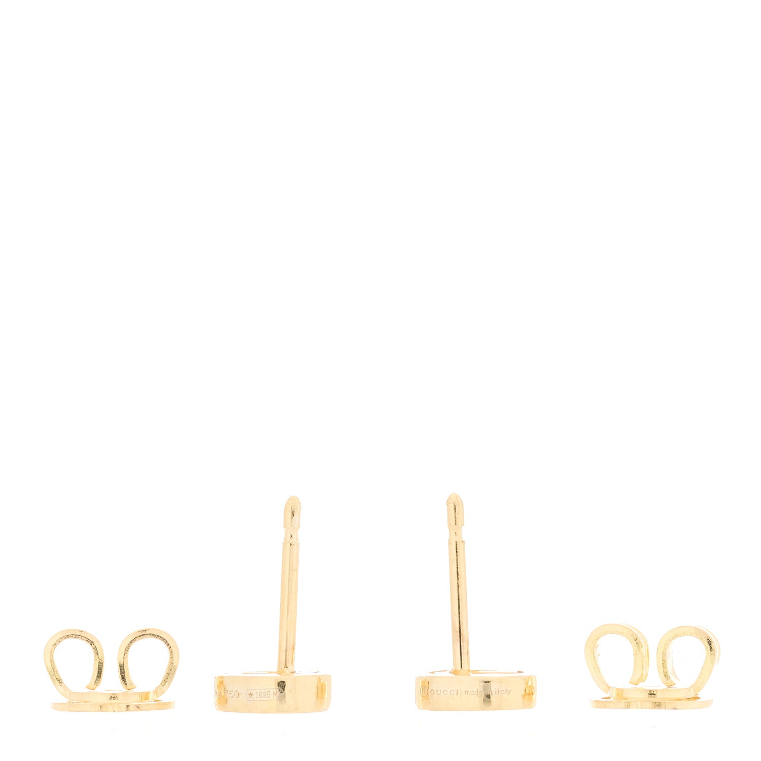 Gucci 18K Yellow Gold Interlocking G Stud Earrings 3 of 5