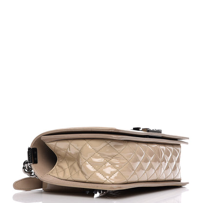 Chanel Patent Chevron Medium Boy Flap Beige 4 of 16