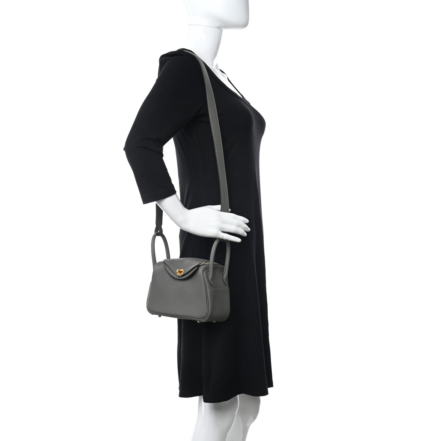 Taurillon Clemence Mini Lindy 20 Gris Meyer