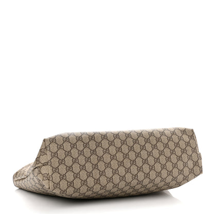 Gucci GG Supreme Monogram Medium Zippered Shopping Tote Dark Brown 4 of 11