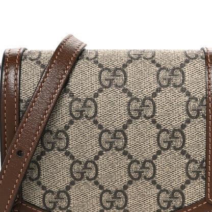 Gucci GG Supreme Monogram Mini Horsebit 1955 Crossbody Bag Beige Brown Sugar 8 of 12
