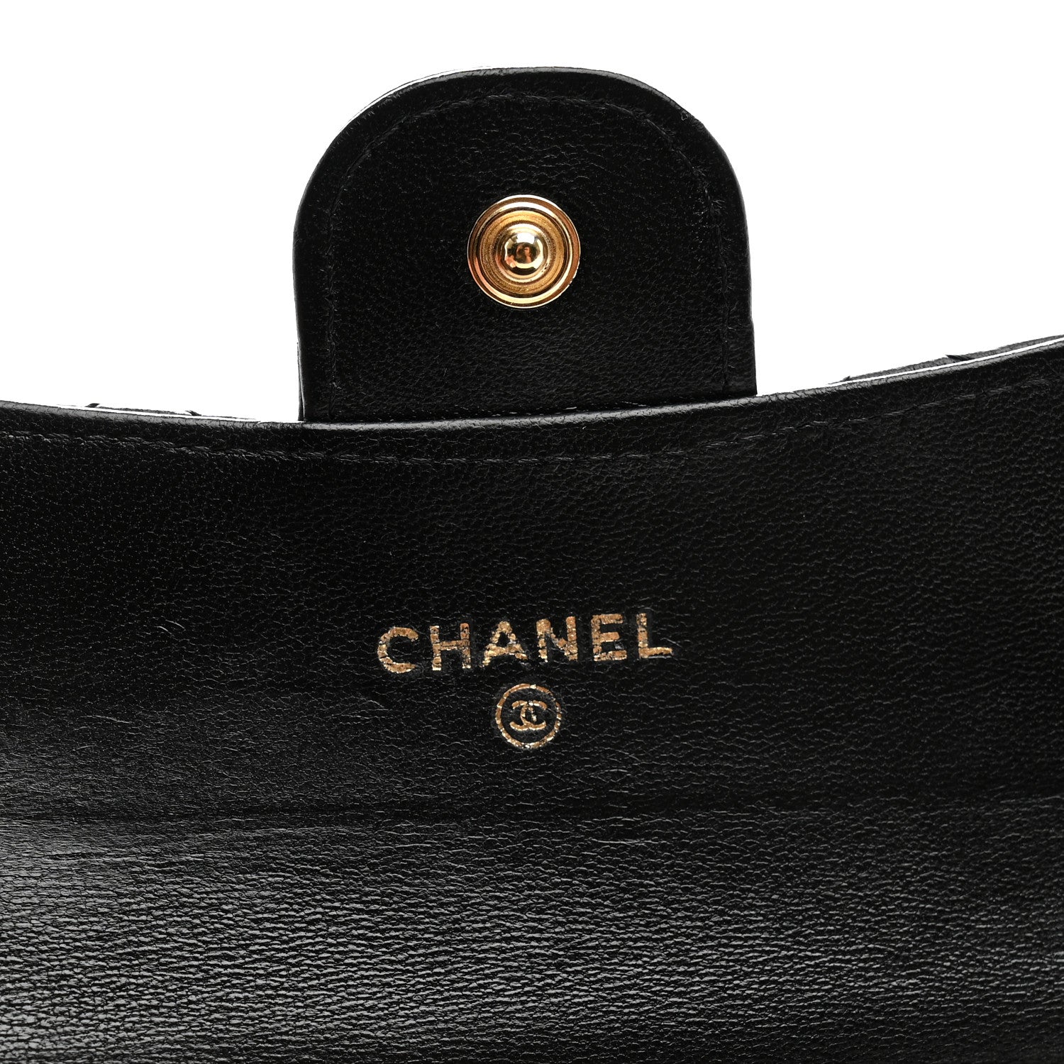Chanel Lambskin Quilted Flap Card Holder Wallet Black 6 of 10