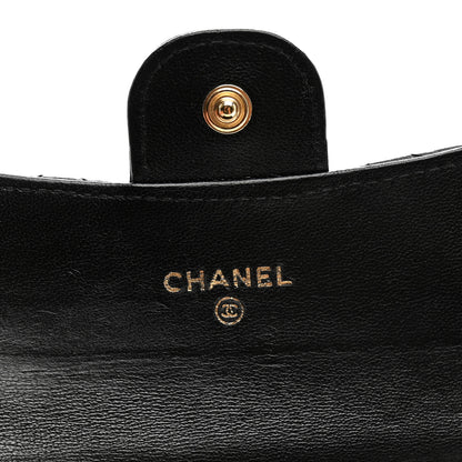Chanel Lambskin Quilted Flap Card Holder Wallet Black 6 of 10