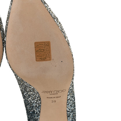 Jimmy Choo Glitter Pointy Toe Romy 60 Pumps 39 Silver Dusk Blue 8 of 10