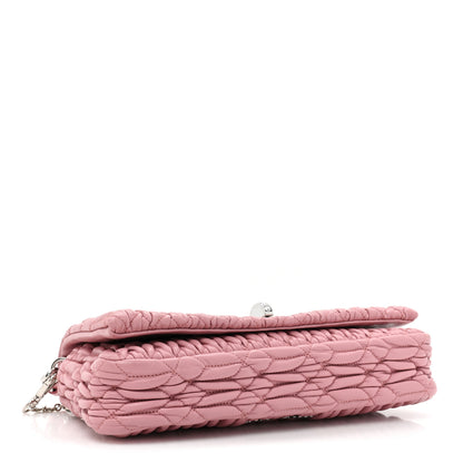 Miu Miu Nappa Matelasse Crystal Flap Clutch Rosa 4 of 8