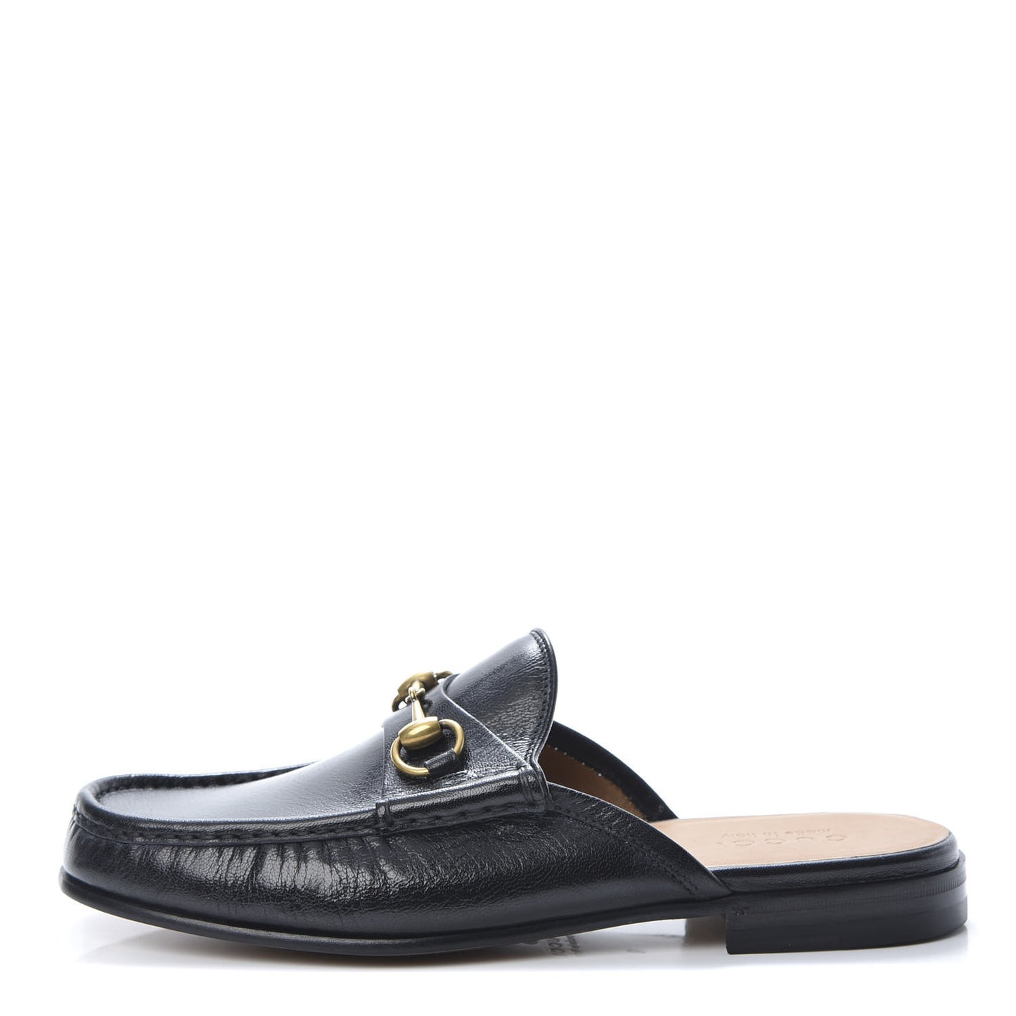 Goatskin Mens Horsebit Slippers 8 Black