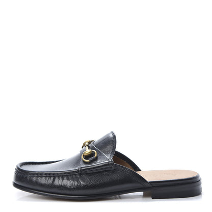 Gucci Goatskin Mens Horsebit Slippers 8 Black 1 of 8