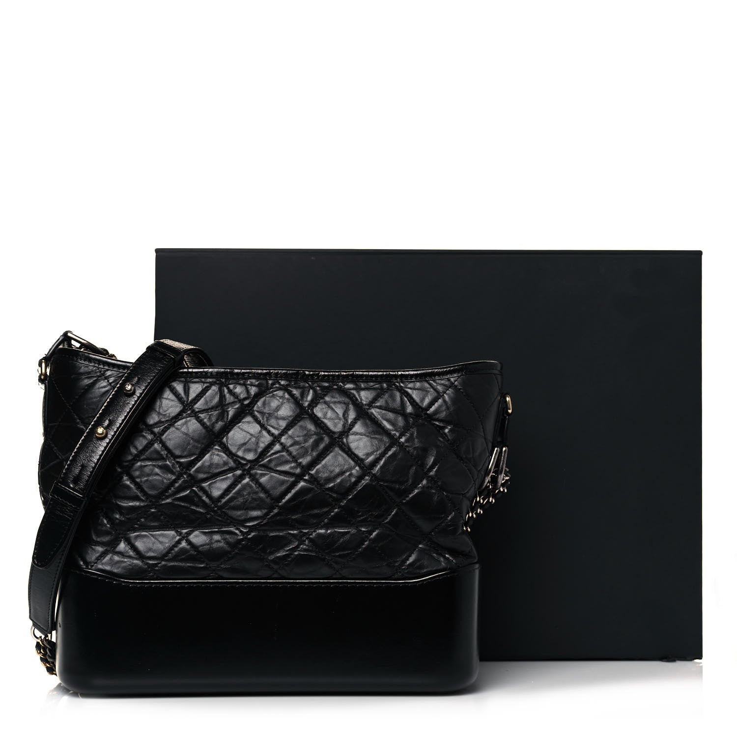 Chanel Aged Calfskin Quilted Medium Gabrielle Hobo Black 14 of 14