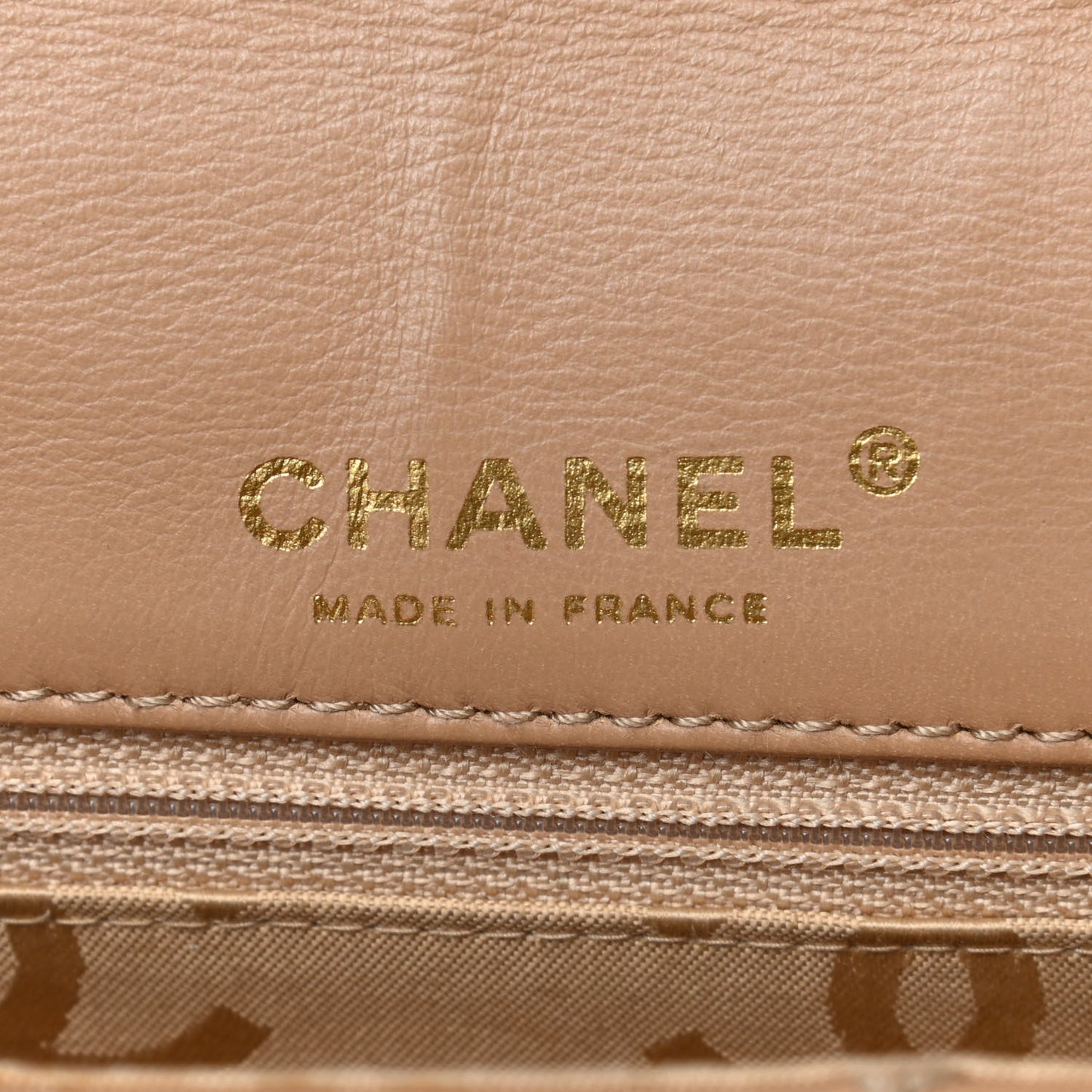 Calfskin Quilted Medium Wild Stitch Flap Beige
