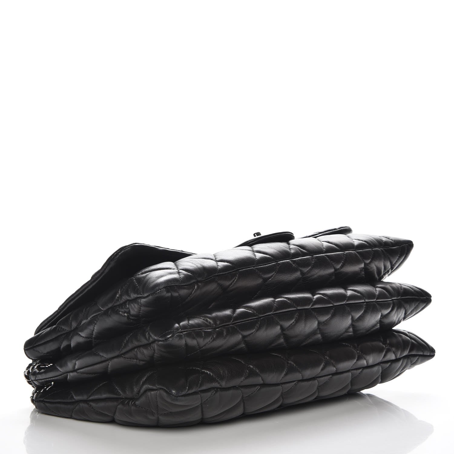 Chanel Lambskin Quilted Maxi 3 Flap Black 4 of 7