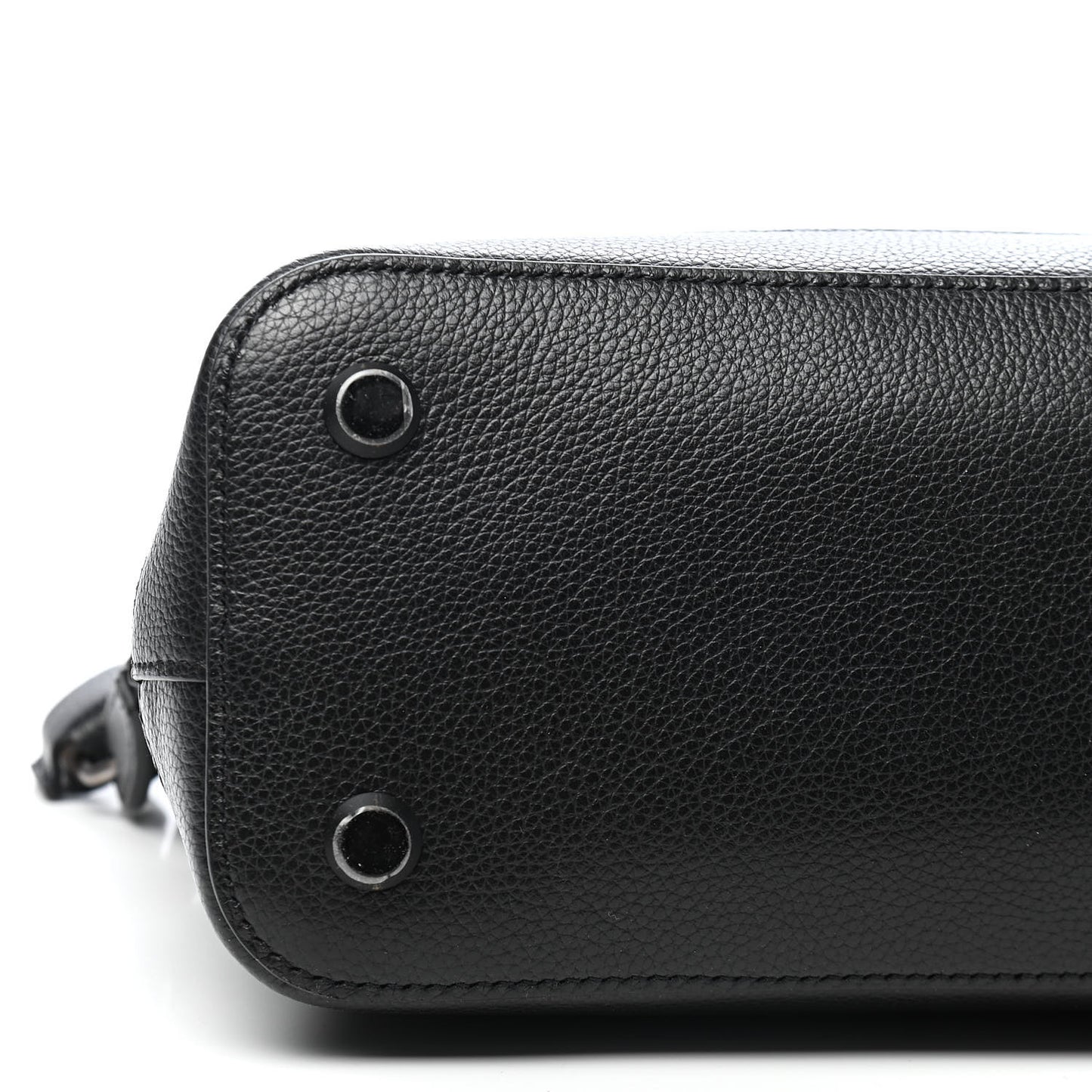 Supple Calfskin Rivet Small Ville Top Handle Bag Black