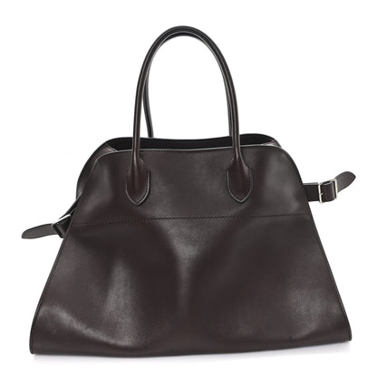 The Row Polished Saddle Calfskin Soft Margaux 15 Chestnut 1 of 10