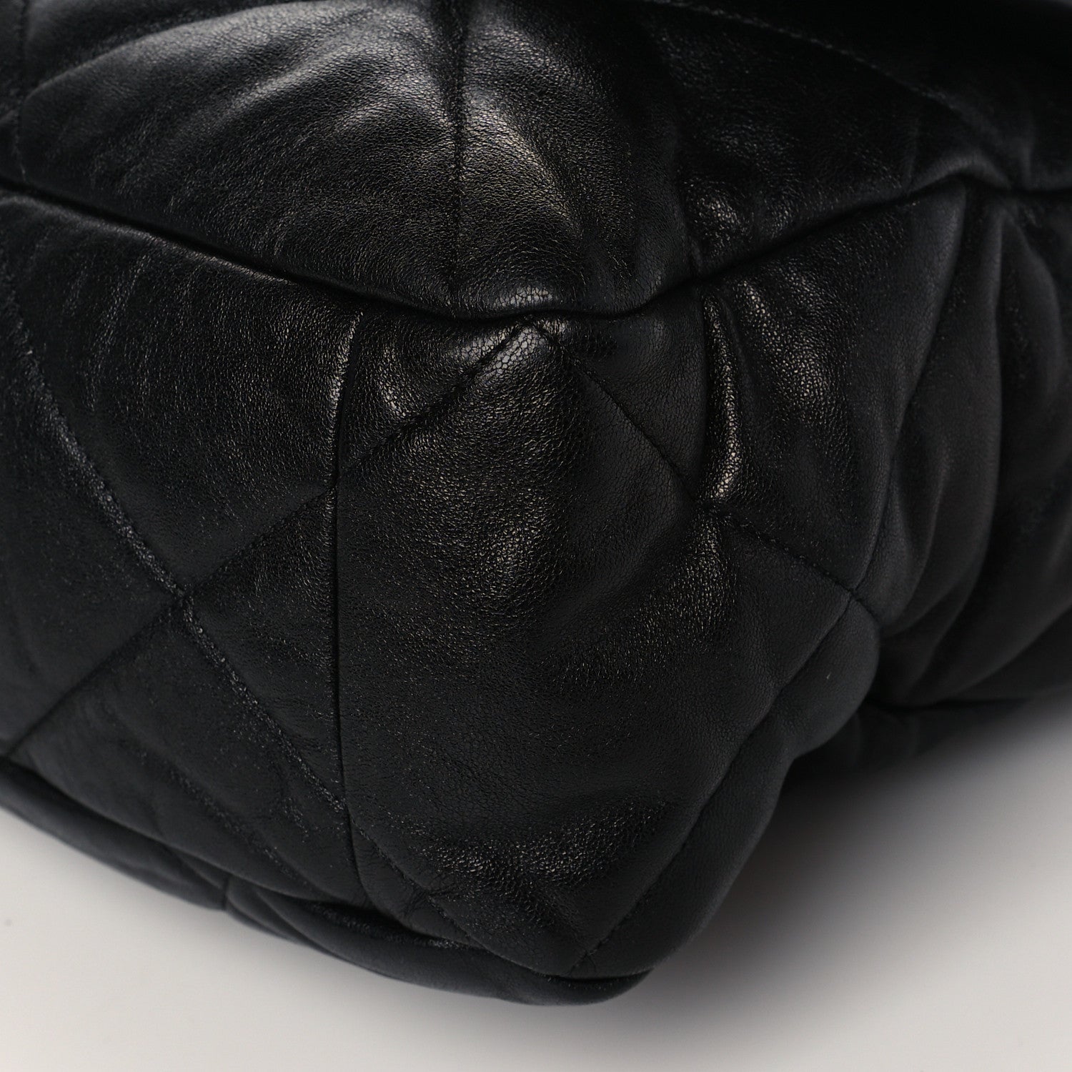 Chanel Lambskin Quilted Maxi Chanel 19 Flap Black 10 of 10