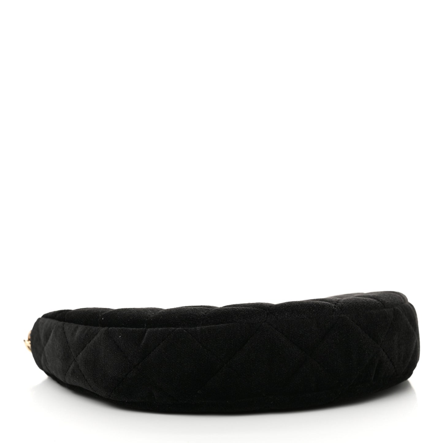 Velvet Crystal Quilted Chain Hobo Black