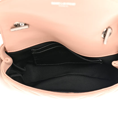 Saint Laurent Calfskin Matelasse Chevron Monogram Classic Baby Chain Bag Pale Pink 5 of 12
