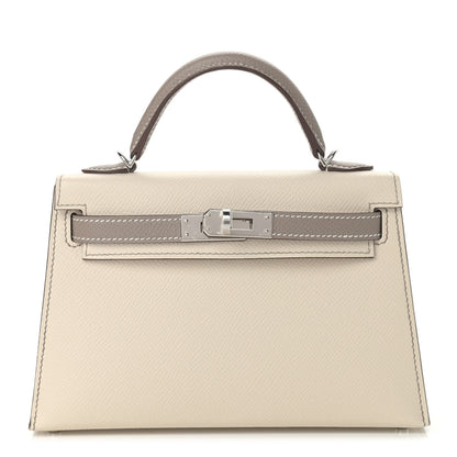 Hermes Epsom Horseshoe Mini Kelly Sellier 20 Craie Etoupe 1 of 11