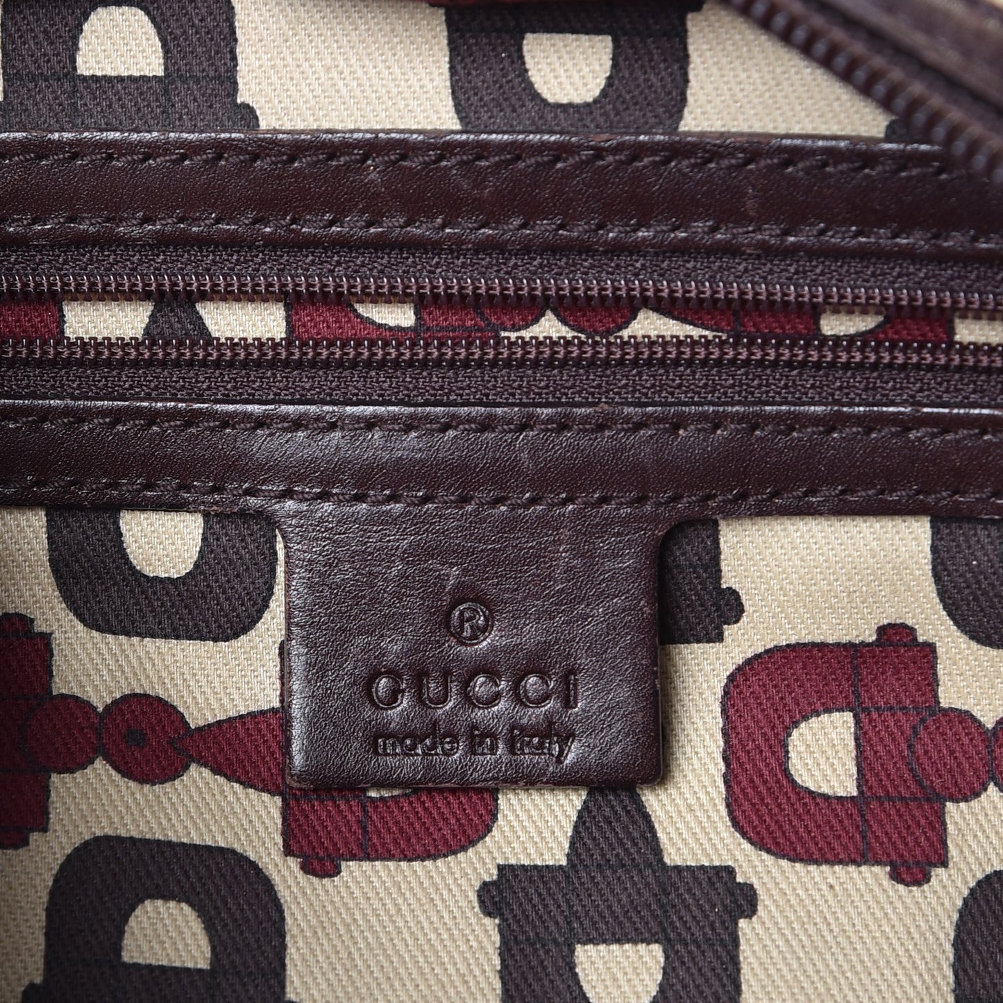 Guccissima Large Punch Tote Chocolate Brown