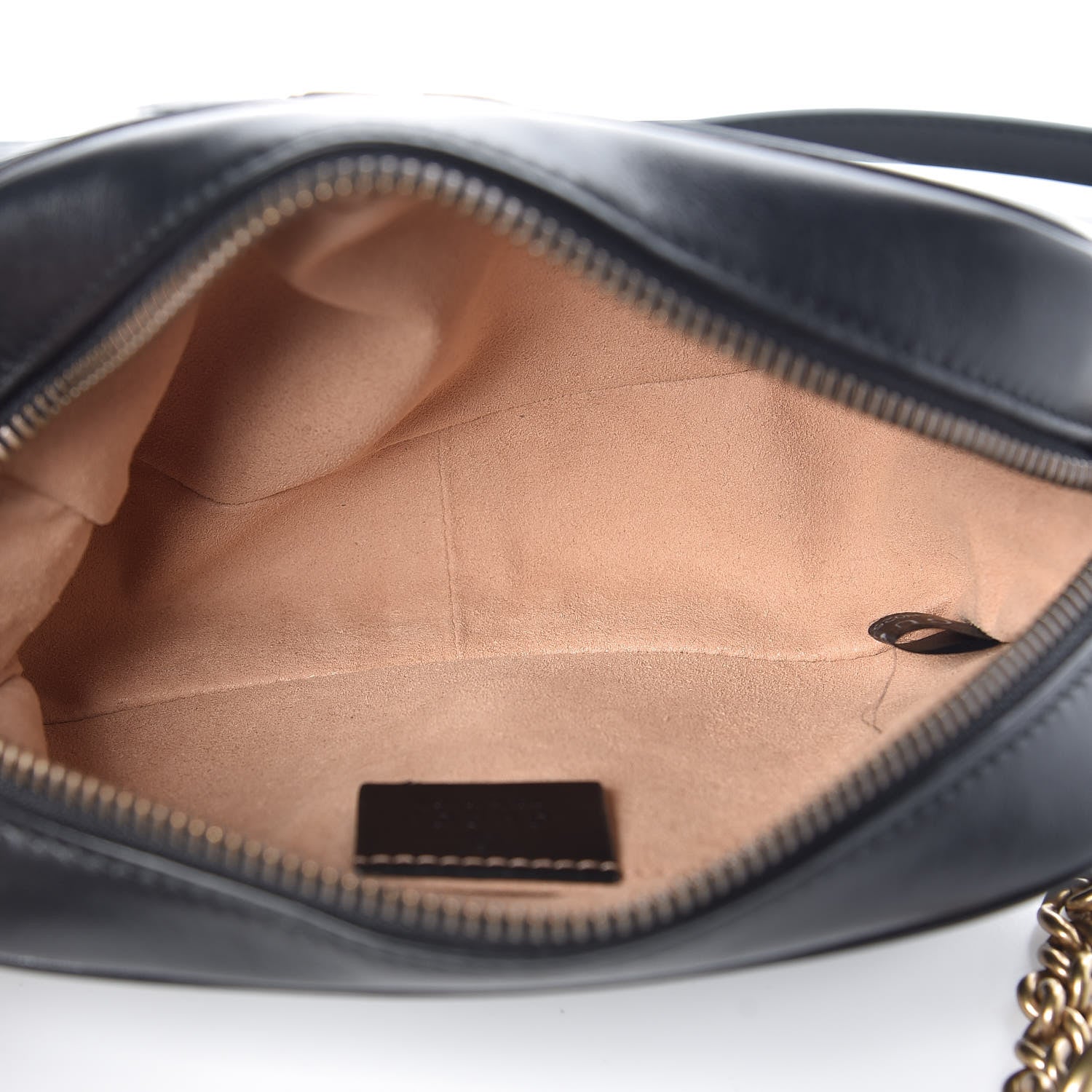 Gucci Calfskin Matelasse Mini GG Marmont Chain Shoulder Bag Black 7 of 9