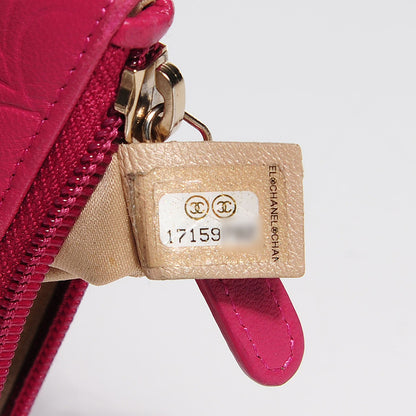 Chanel Lambskin Camellia Embossed Key Holder Case Fuchsia 7 of 7