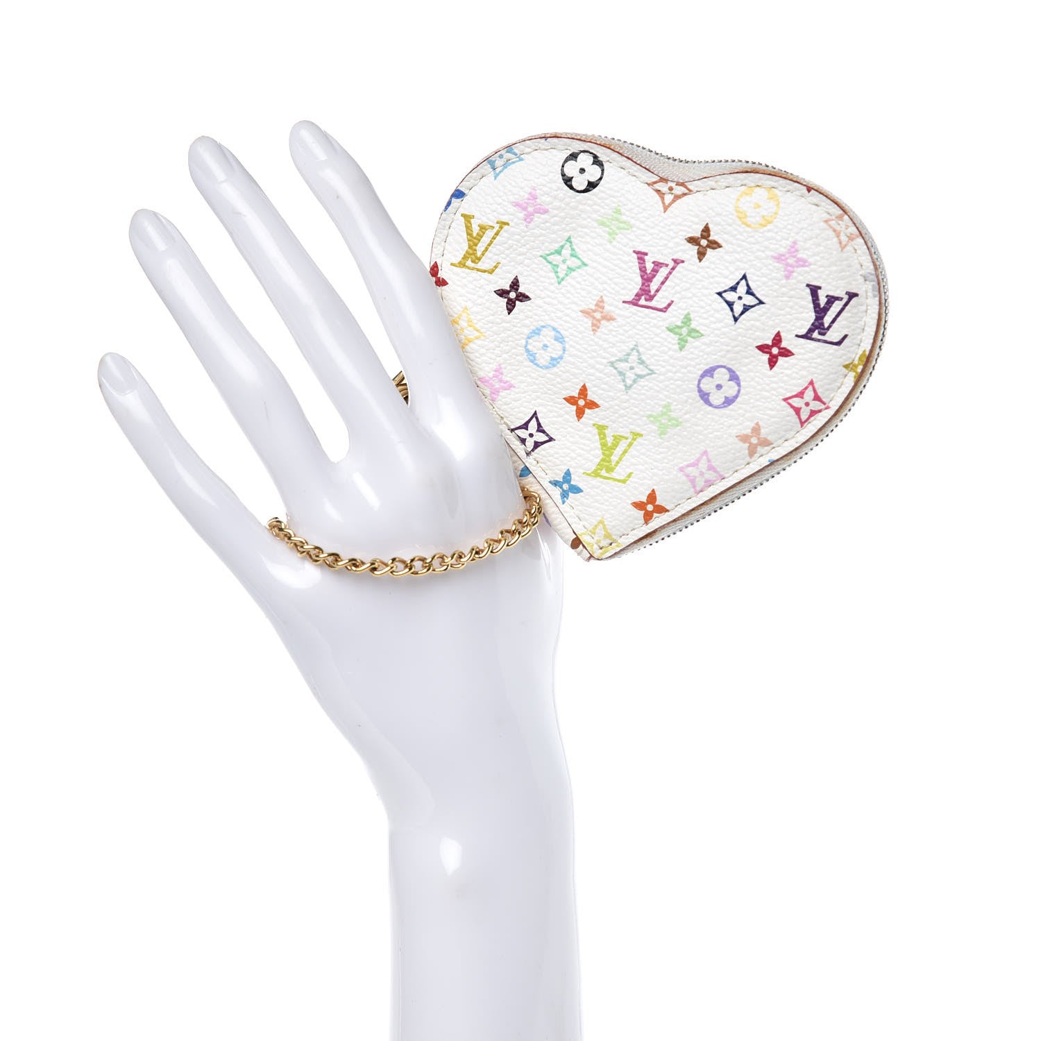 Louis Vuitton Monogram Multicolor Coeur Heart Coin Purse White 2 of 7