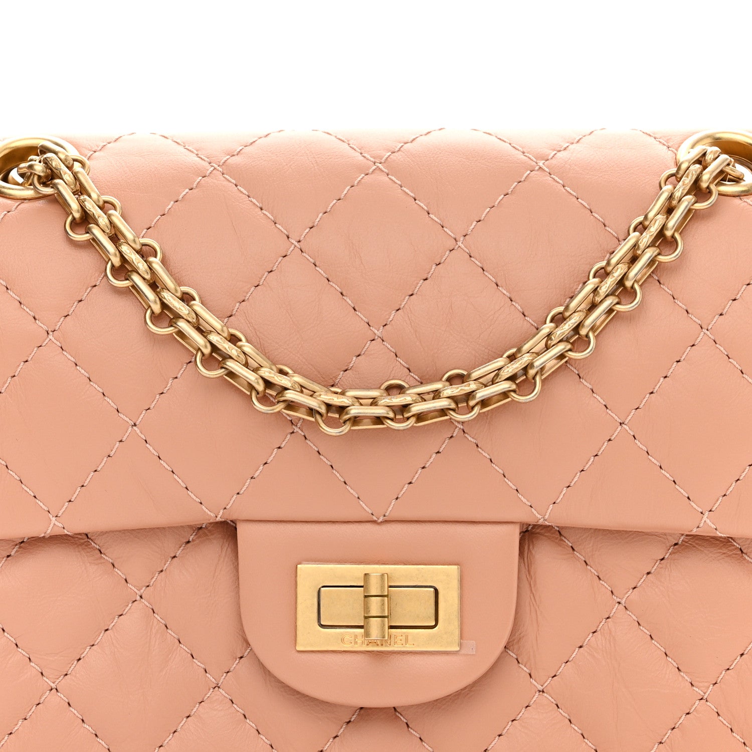 Chanel Aged Calfskin Quilted 2.55 Reissue Mini Flap Beige 8 of 11