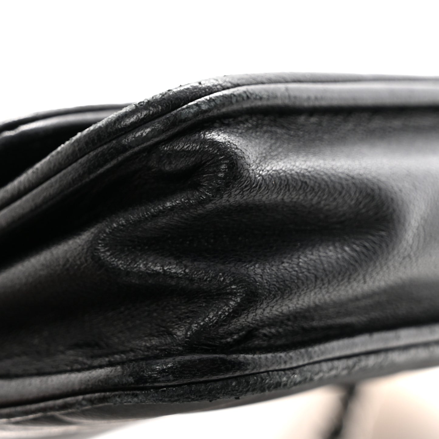 Lambskin Camellia Embossed Wallet On Chain WOC Black